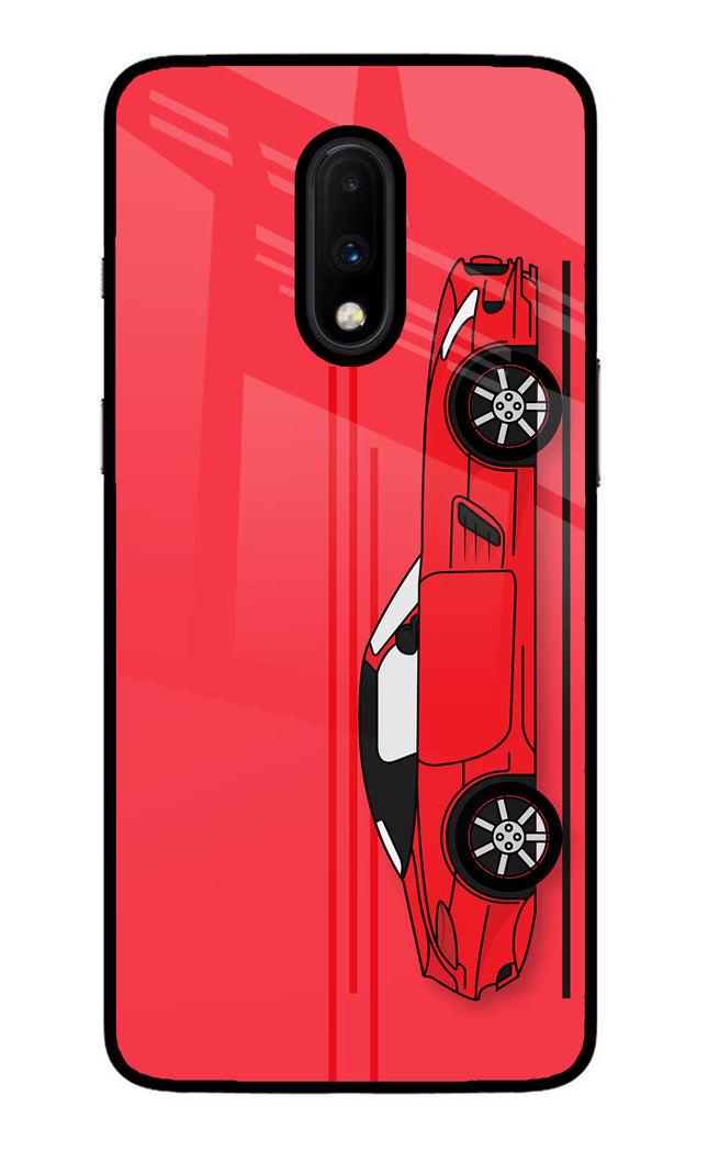 Red Velocity Oneplus 7 Glass Case Back Cover by Casekaro