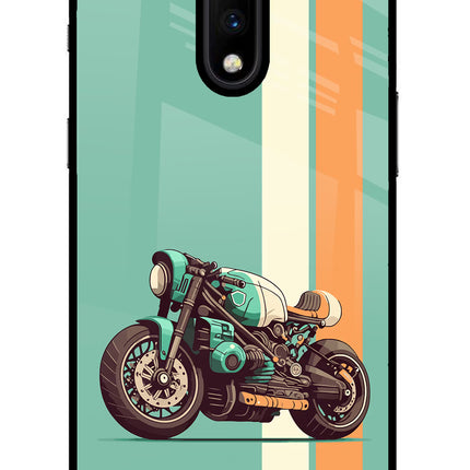 Striped Moto Drift Oneplus 7 Glass Case