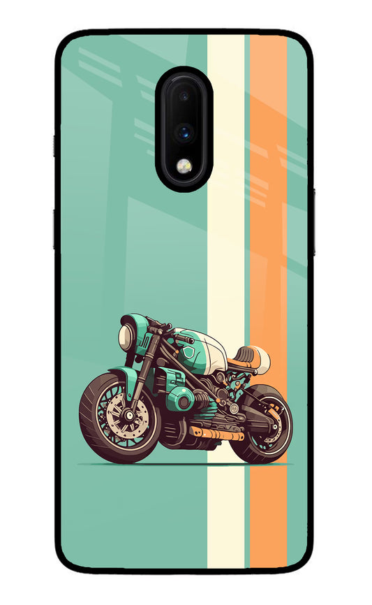 Striped Moto Drift Oneplus 7 Glass Case
