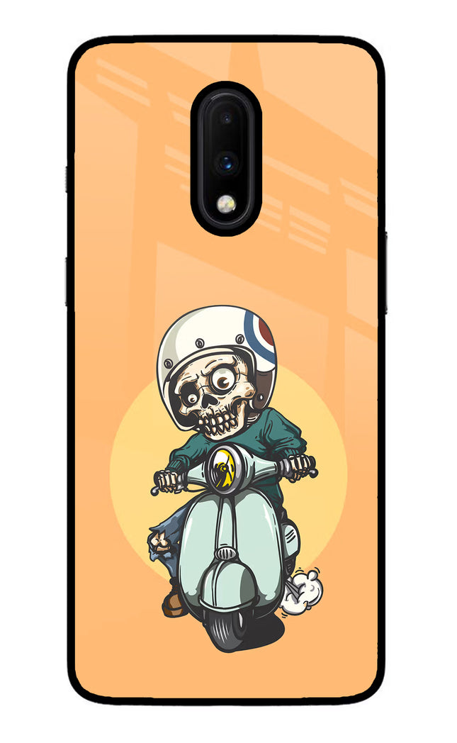 Undead Biker Oneplus 7 Glass Case Back Cover by Casekaro