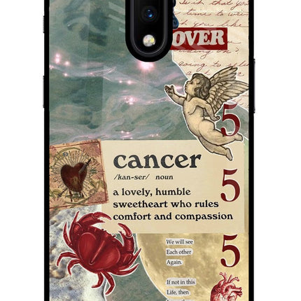 Cancer Zodiac Oneplus 7 Glass Case