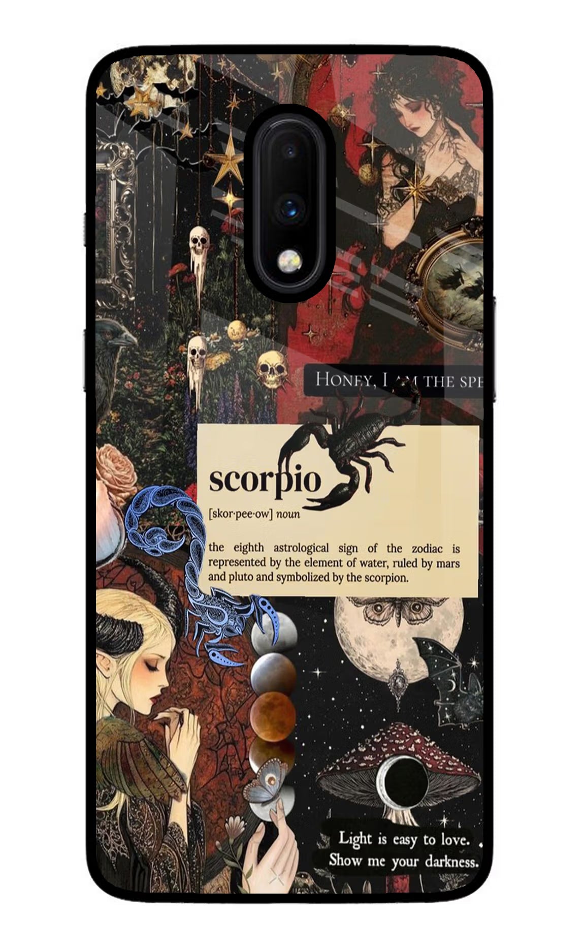 Scorpio Zodiac Oneplus 7 Glass Case Back Cover by Casekaro