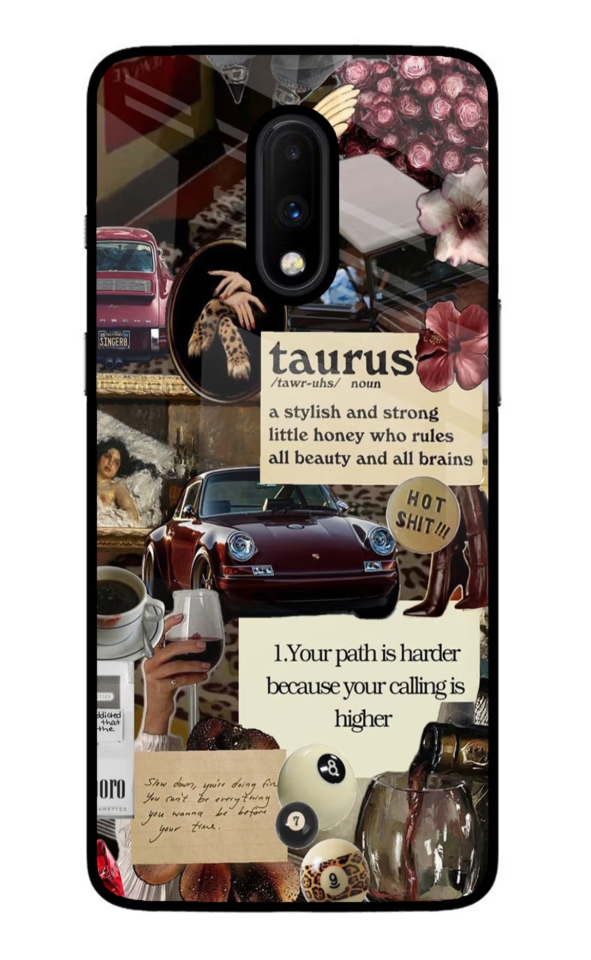 Taurus Zodiac Oneplus 7 Glass Case Back Cover by Casekaro