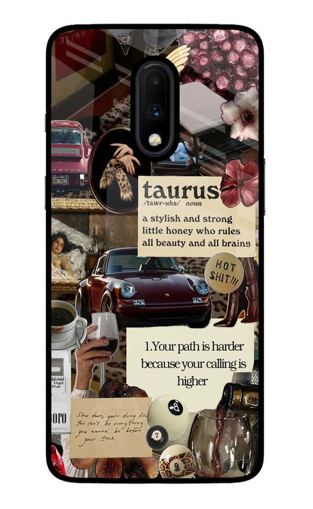 Taurus Zodiac Oneplus 7 Glass Case Back Cover by Casekaro
