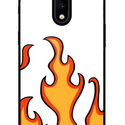 Fired Up – White Oneplus 7 Glass Case