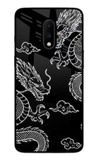 Twin Dragons Oneplus 7 Glass Case