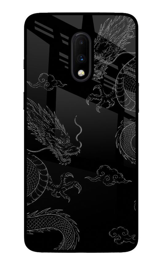 Twin Dragons Oneplus 7 Glass Case