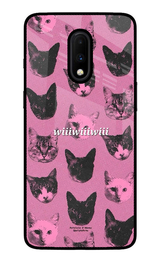 Pink Cats Oneplus 7 Glass Case