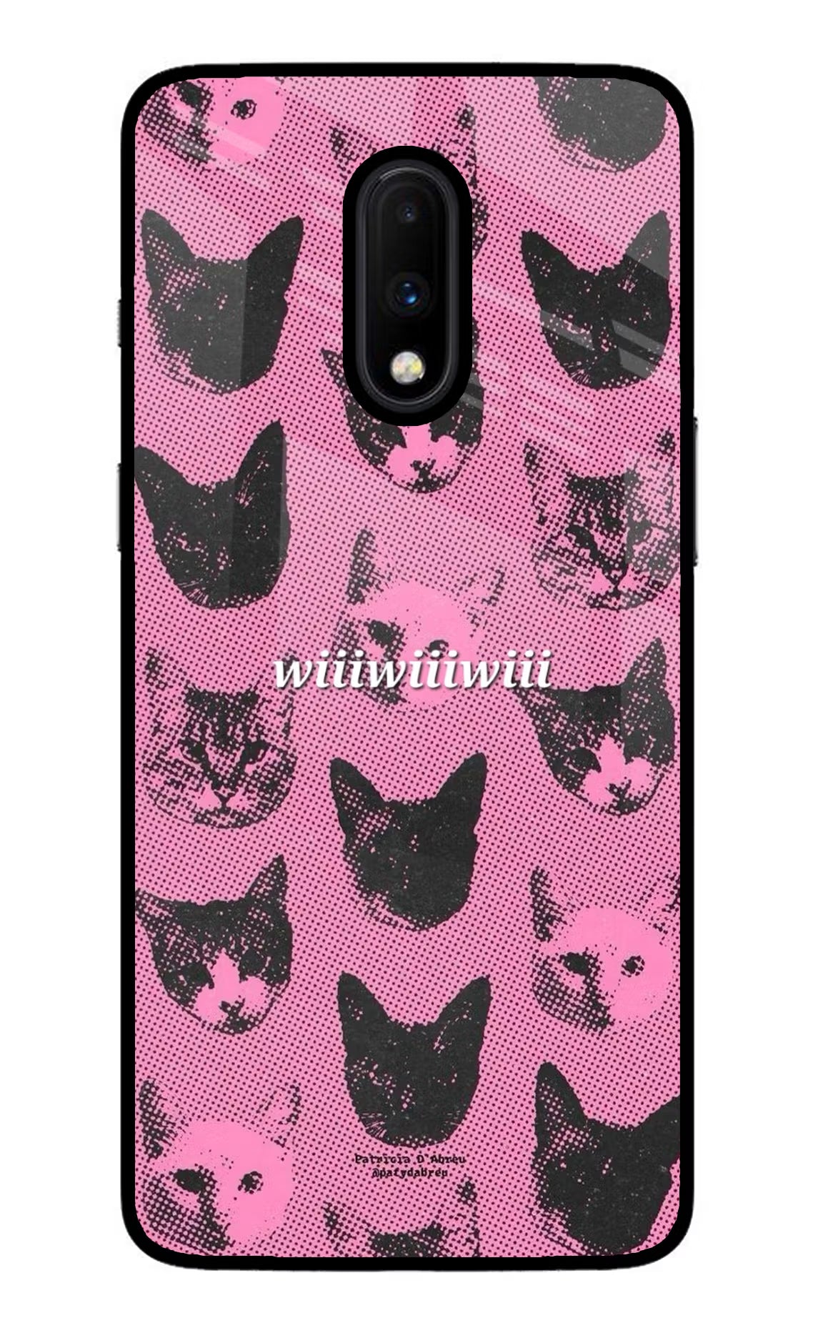 Pink Cats Oneplus 7 Glass Case Back Cover by Casekaro