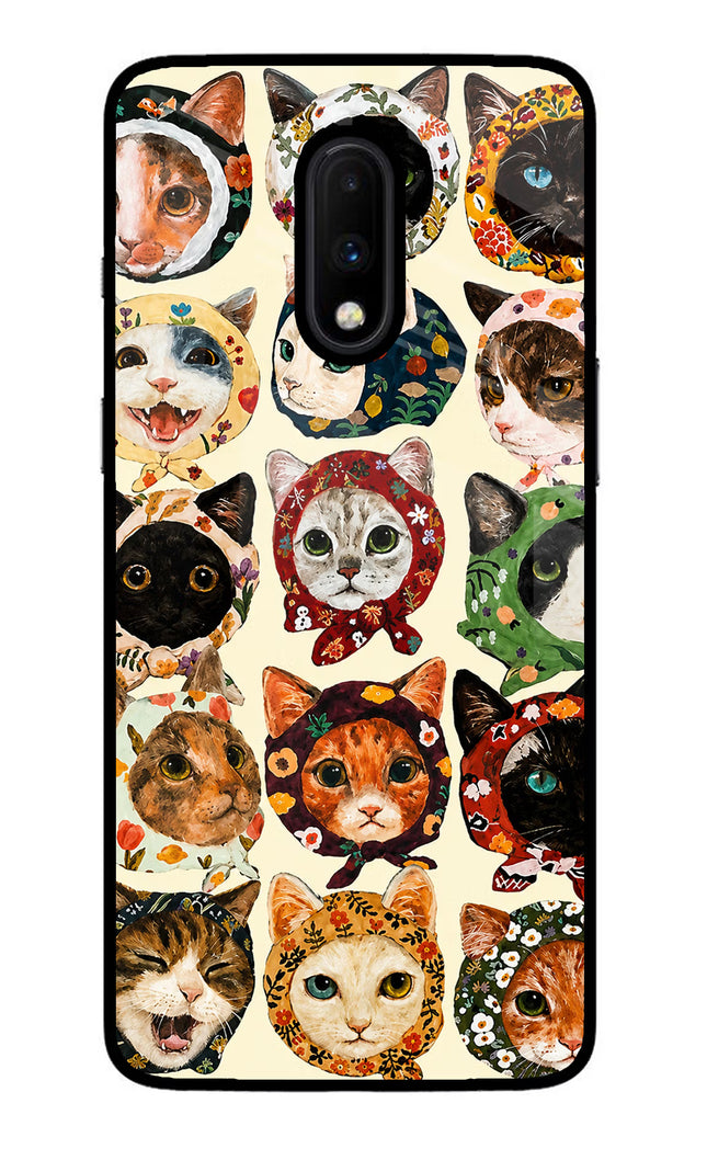 Cool Cat Oneplus 7 Glass Case