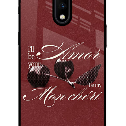 Velvet Cherry Oneplus 7 Glass Case Back Cover by Casekaro