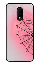 Pink Web Oneplus 7 Glass Case