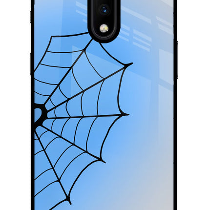 Blue Web Oneplus 7 Glass Case