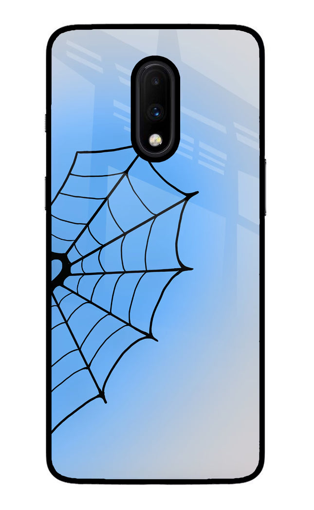 Blue Web Oneplus 7 Glass Case