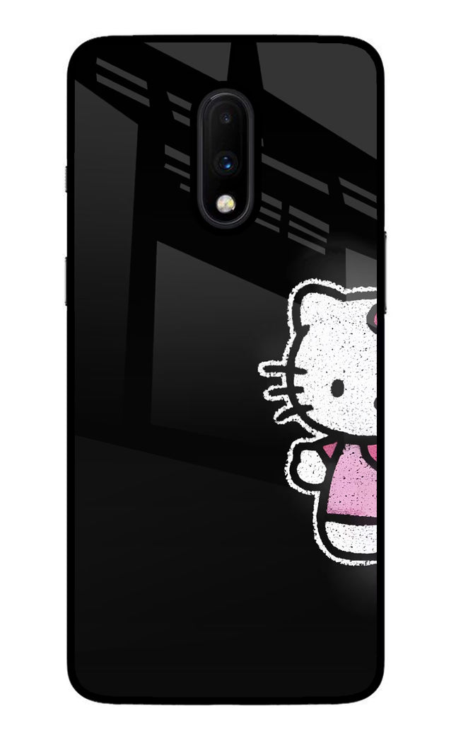 Kitty Charm Oneplus 7 Glass Case Back Cover by Casekaro