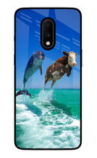 Dolphin vs Cow Oneplus 7 Glass Case