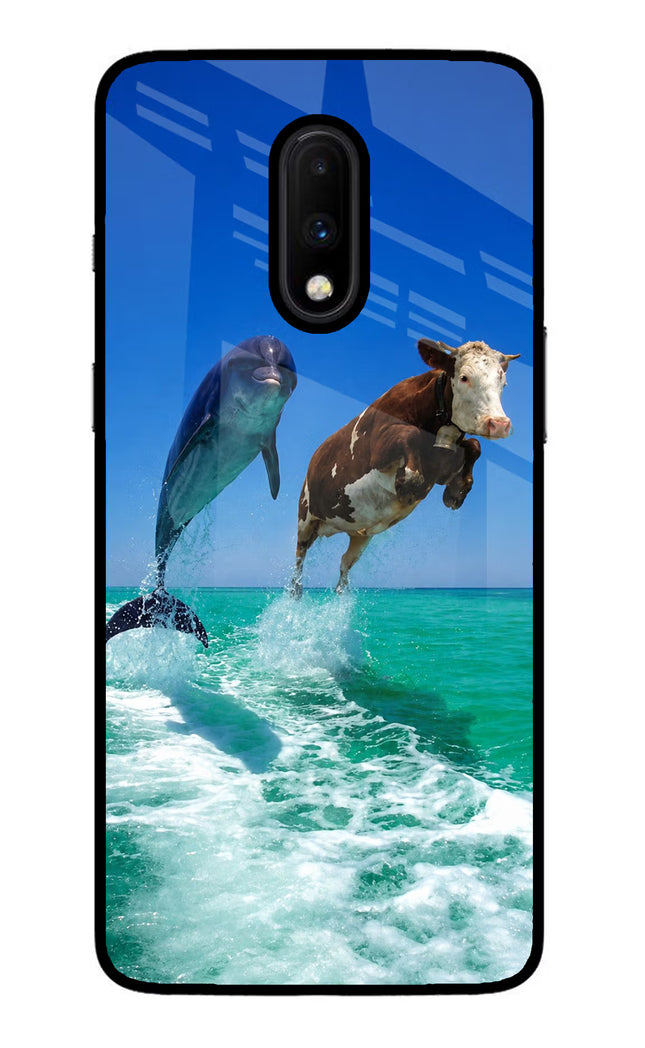 Dolphin vs Cow Oneplus 7 Glass Case