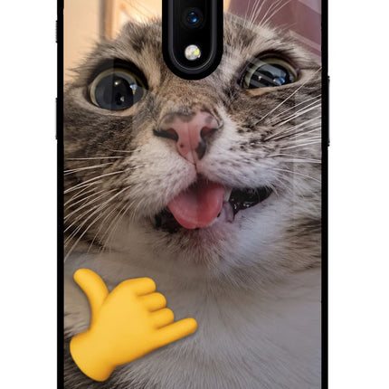 Silly Cat Call Oneplus 7 Glass Case Back Cover by Casekaro