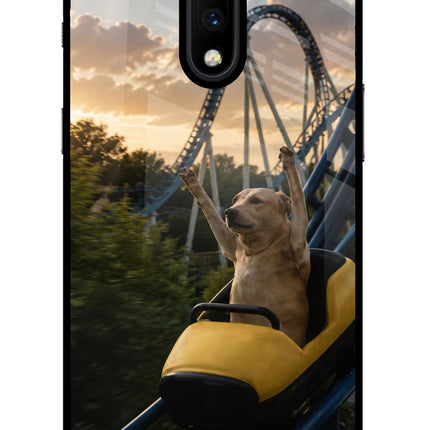 Rollercoaster Dog Oneplus 7 Glass Case