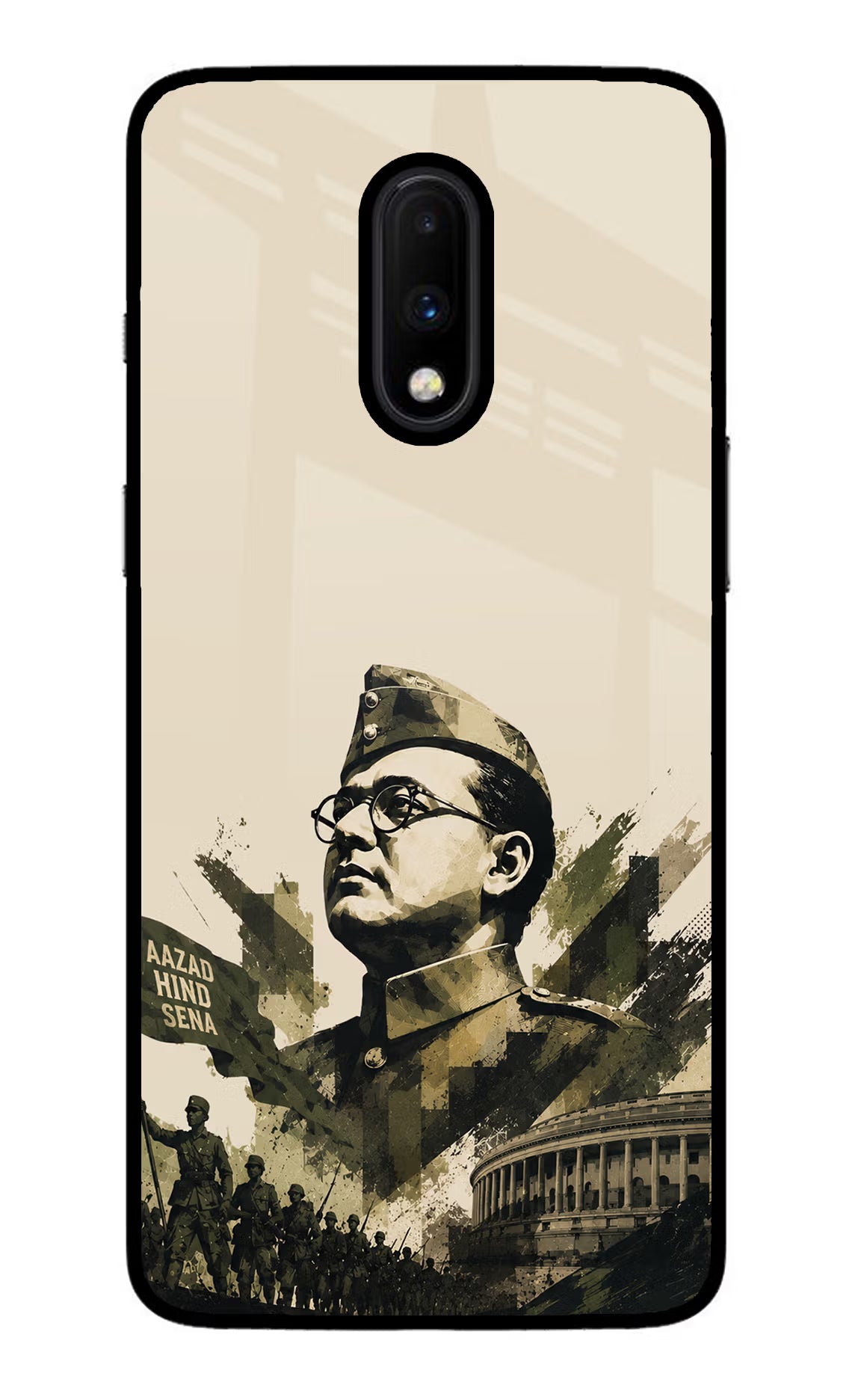 Netaji Rising Oneplus 7 Glass Case