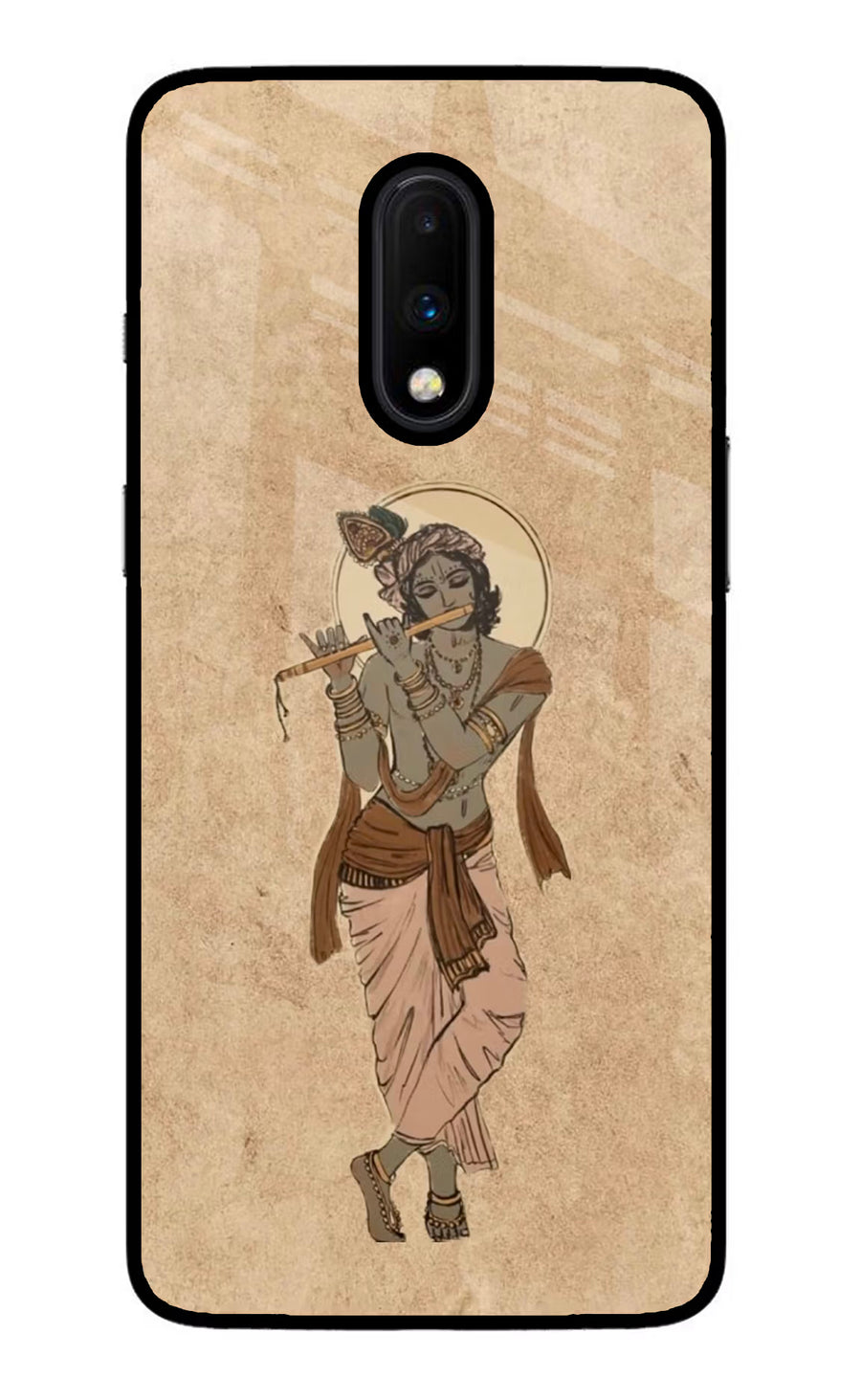 Krishna Oneplus 7 Back Cover, Glass case