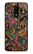 Folk Print Oneplus 7 Glass Case