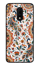 White Mayura Oneplus 7 Glass Case