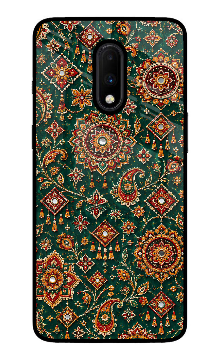 Green Pataka Oneplus 7 Back Cover, Glass case