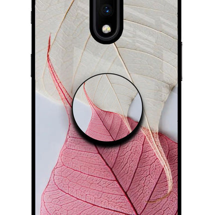 White Pink Leaf Oneplus 7 Pop Case by Casekaro