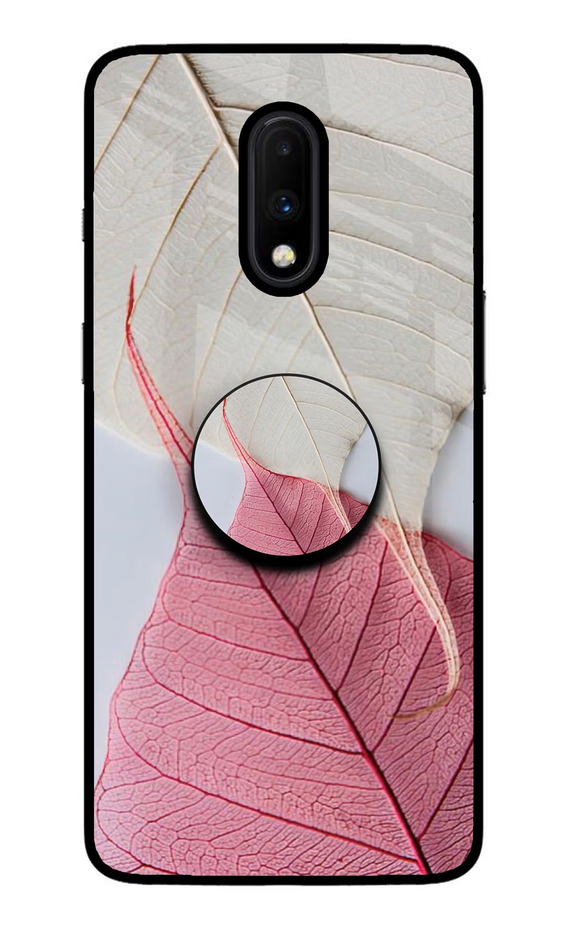 White Pink Leaf Oneplus 7 Pop Case by Casekaro