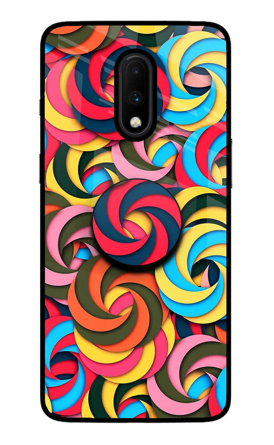 Spiral Pattern Oneplus 7 Glass Case