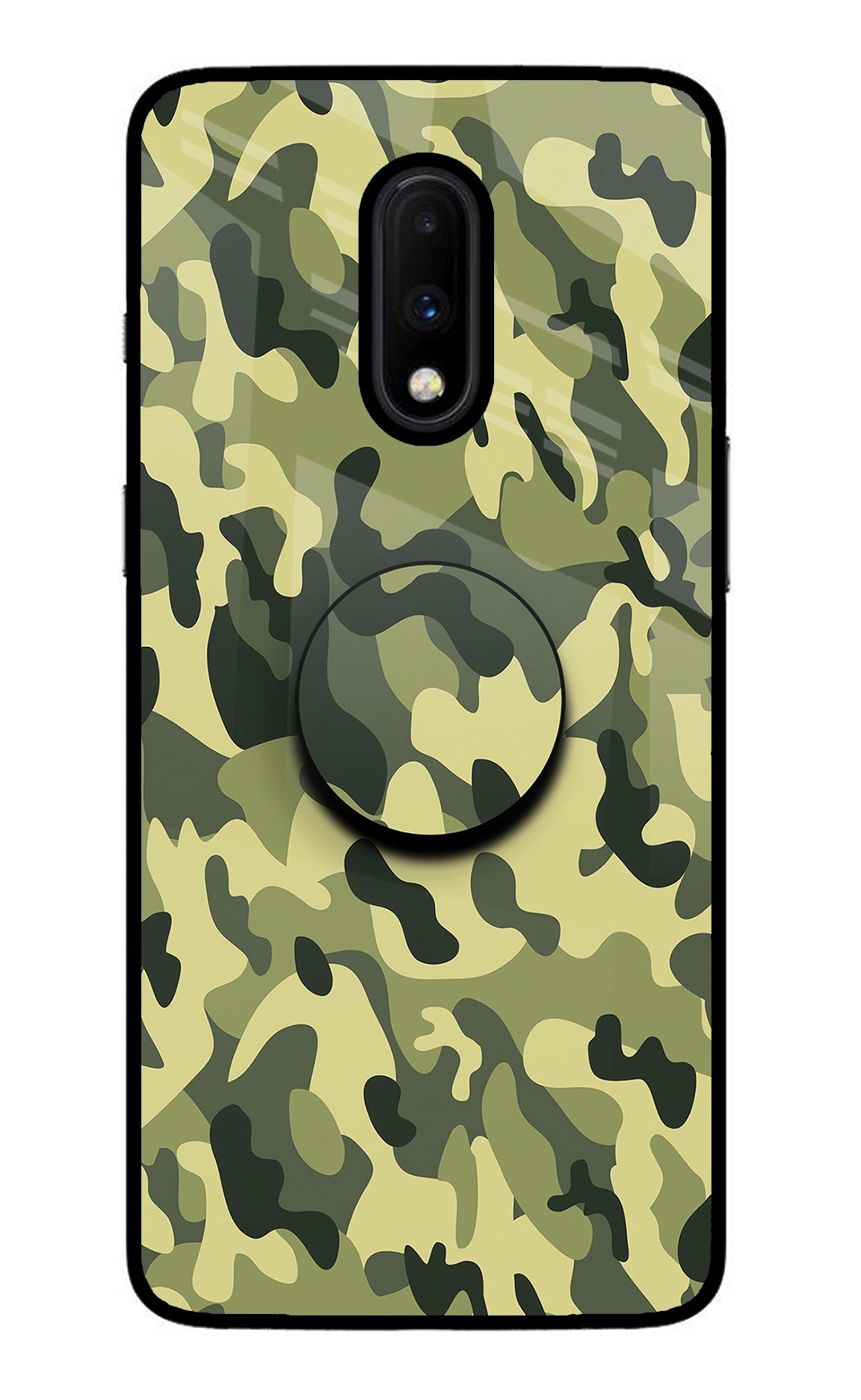 Camouflage Oneplus 7 Glass Case
