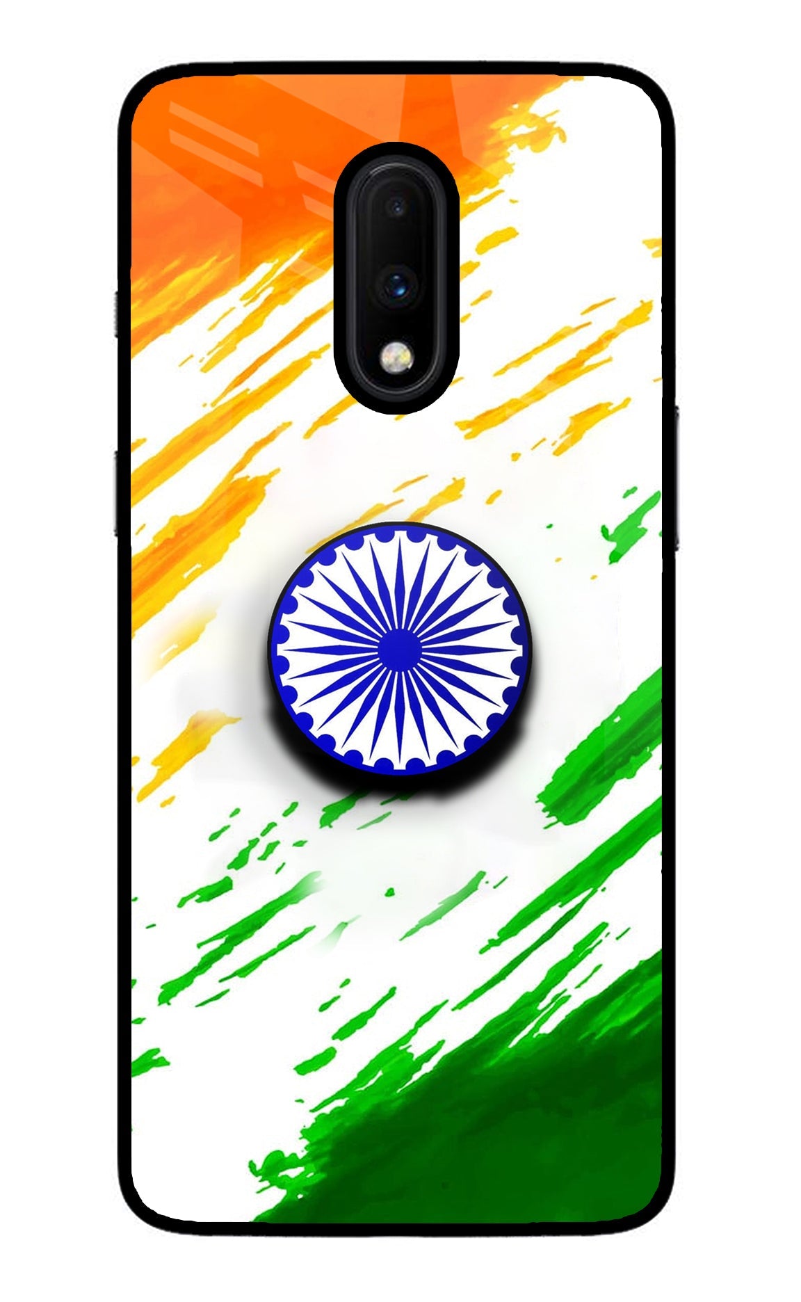 Indian Flag Ashoka Chakra Oneplus 7 Glass Case
