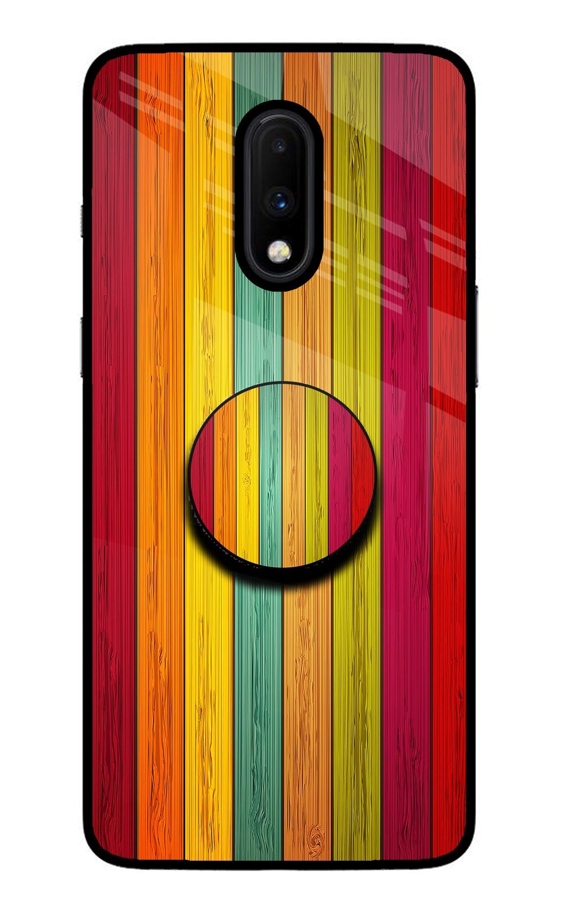 Multicolor Wooden Oneplus 7 Pop Case