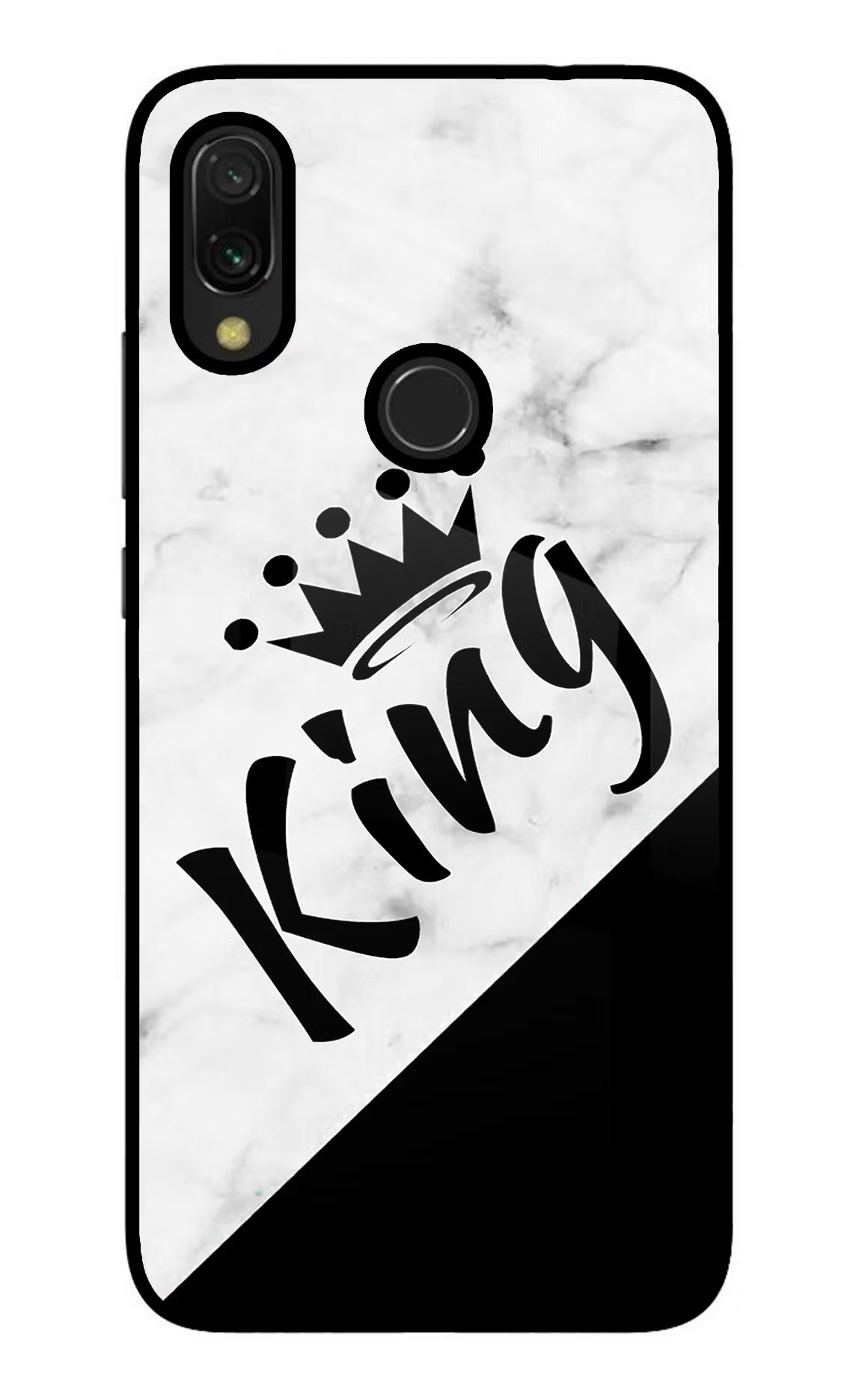 King Redmi 7 Glass Case Back Cover by Casekaro