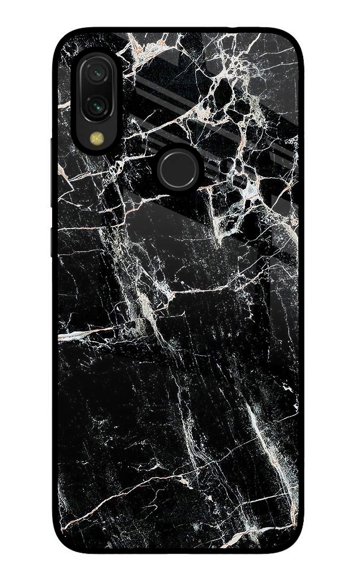 Black Marble Texture Redmi 7 Glass Case