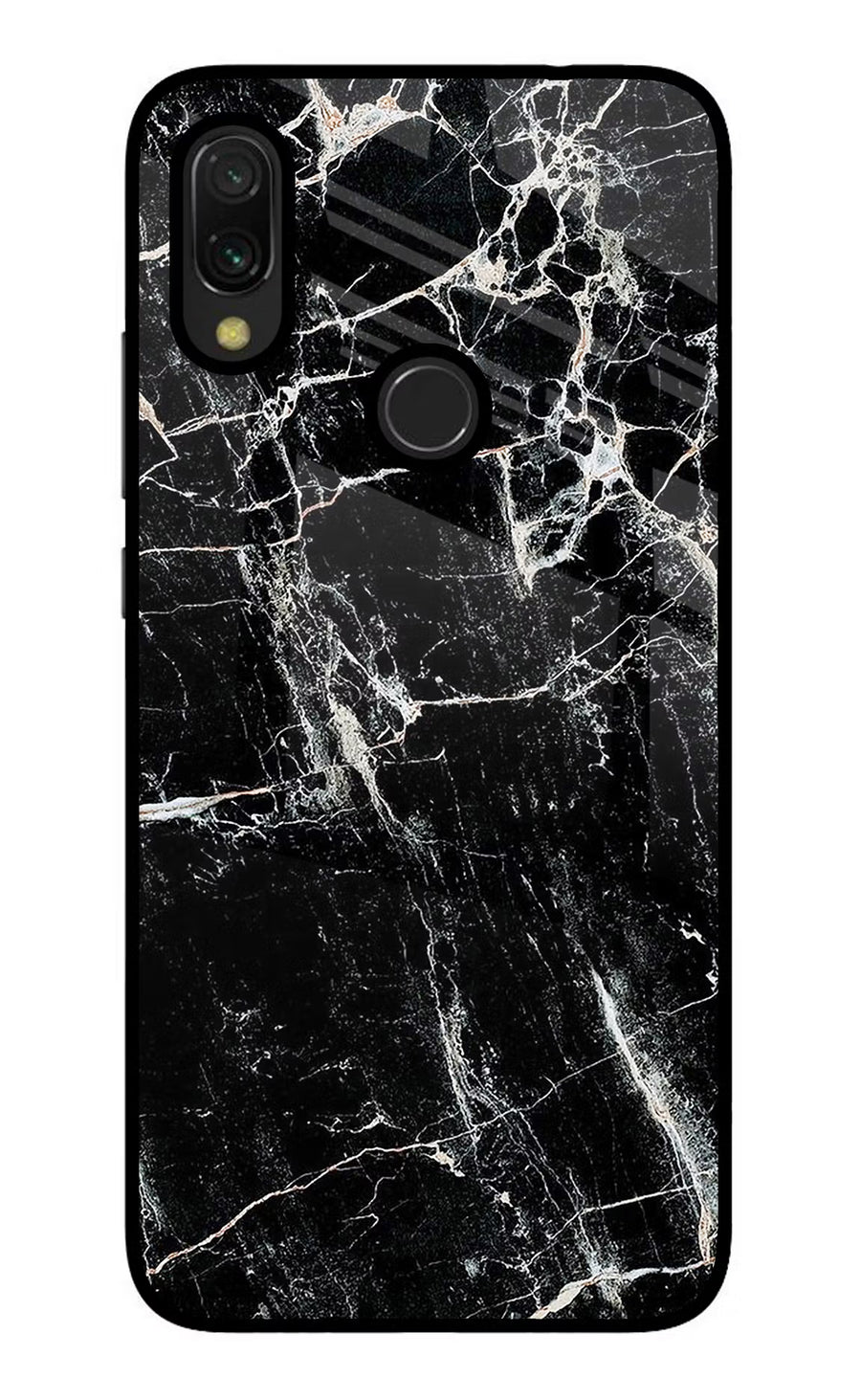 Black Marble Texture Redmi 7 Back Cover, Glass case