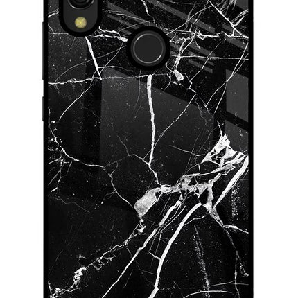 Black Marble Pattern Redmi 7 Glass Case