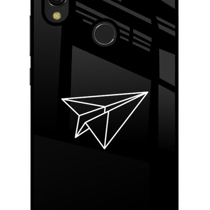 Paper Plane White Redmi 7 Glass Case