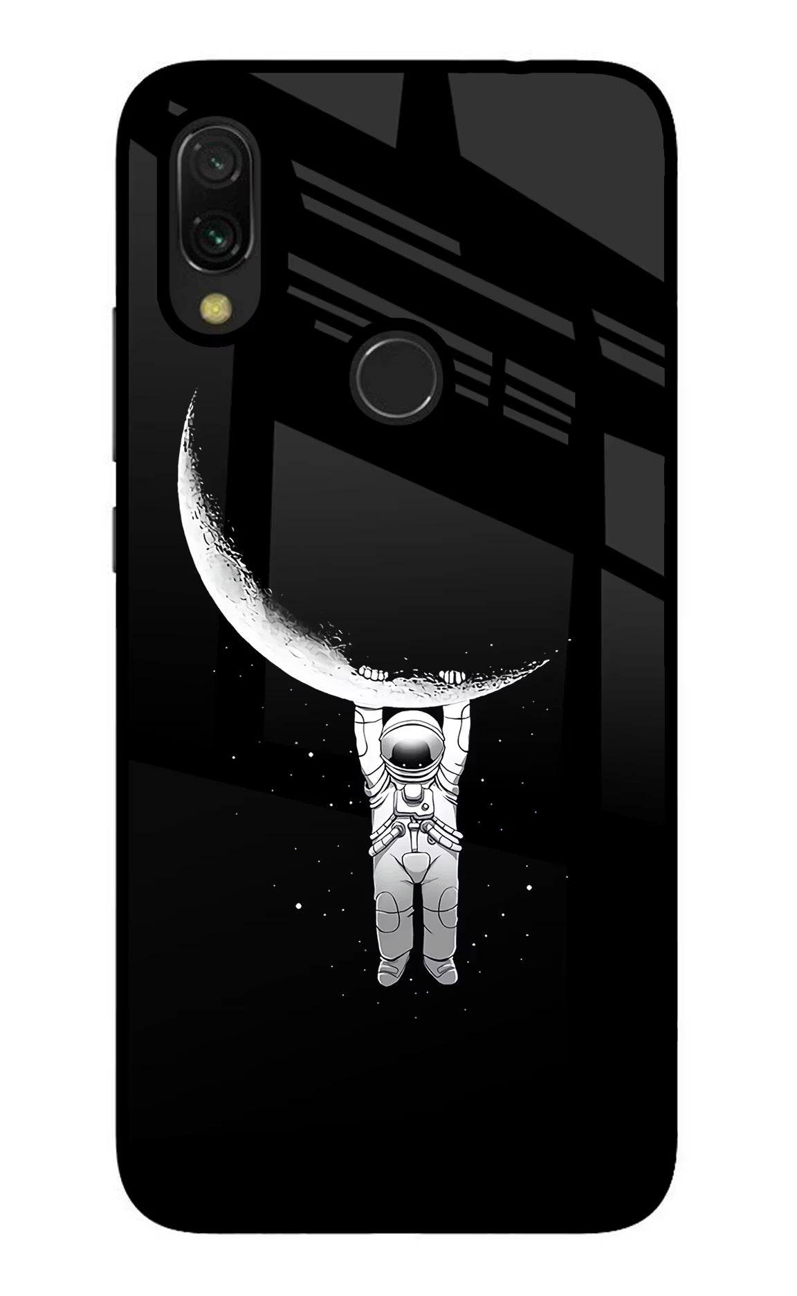 Moon Space Redmi 7 Glass Case Back Cover by Casekaro
