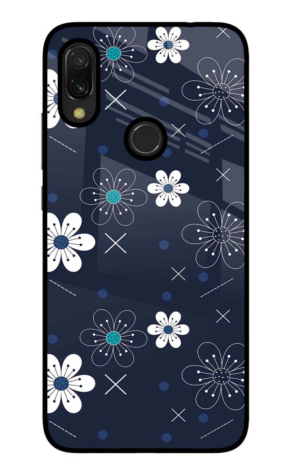 Flowers Redmi 7 Glass Case Back Cover by Casekaro