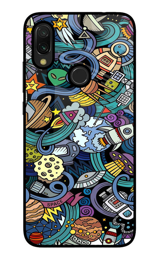 Space Abstract Redmi 7 Glass Case