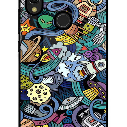 Space Abstract Redmi 7 Glass Case