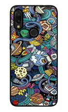 Space Abstract Redmi 7 Glass Case