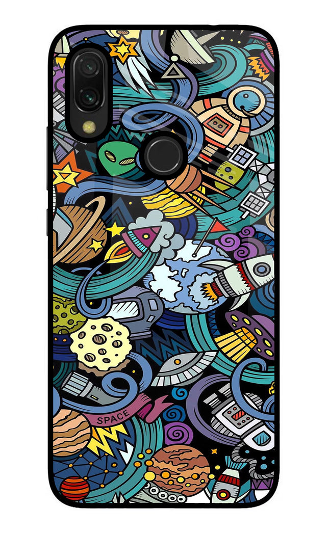Space Abstract Redmi 7 Glass Case Back Cover by Casekaro