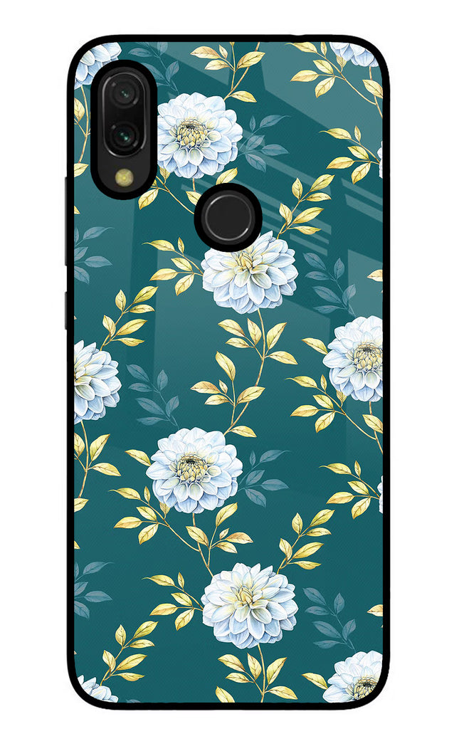 Flowers Redmi 7 Glass Case Back Cover by Casekaro