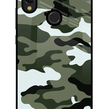 Camouflage Redmi 7 Glass Case Back Cover by Casekaro
