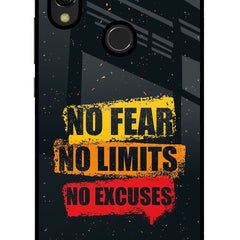No Fear No Limits No Excuse Redmi 7 Glass Case