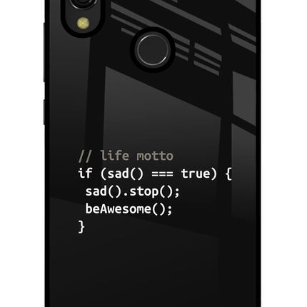 Life Motto Code Redmi 7 Glass Case Back Cover by Casekaro
