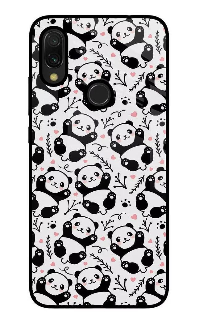 Cute Panda Redmi 7 Glass Case Back Cover by Casekaro